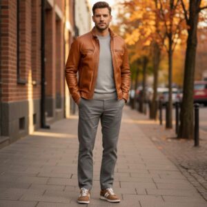 کت چرم قوه ای مردانه