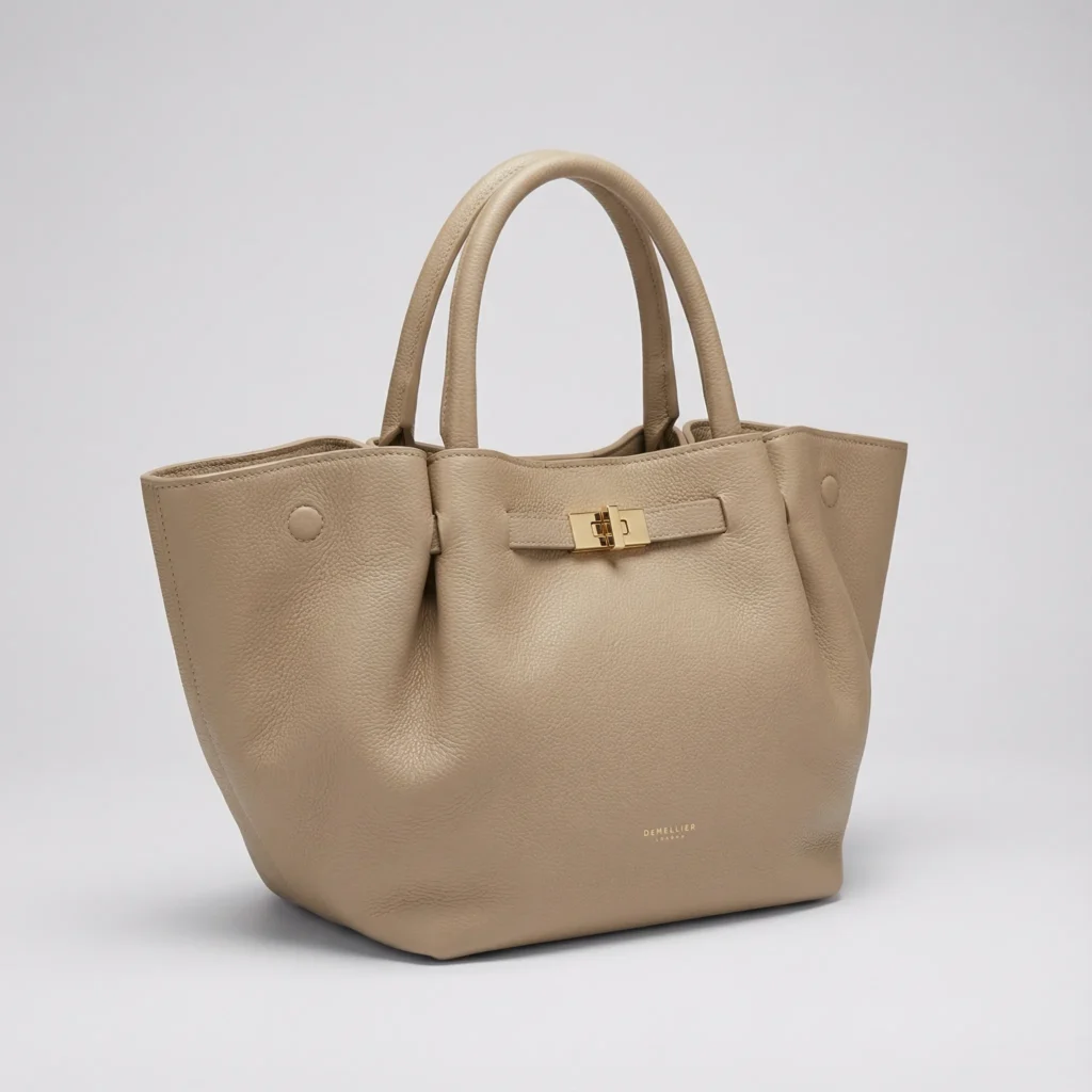 کیف چرم کرم زنانه DEMELLIER