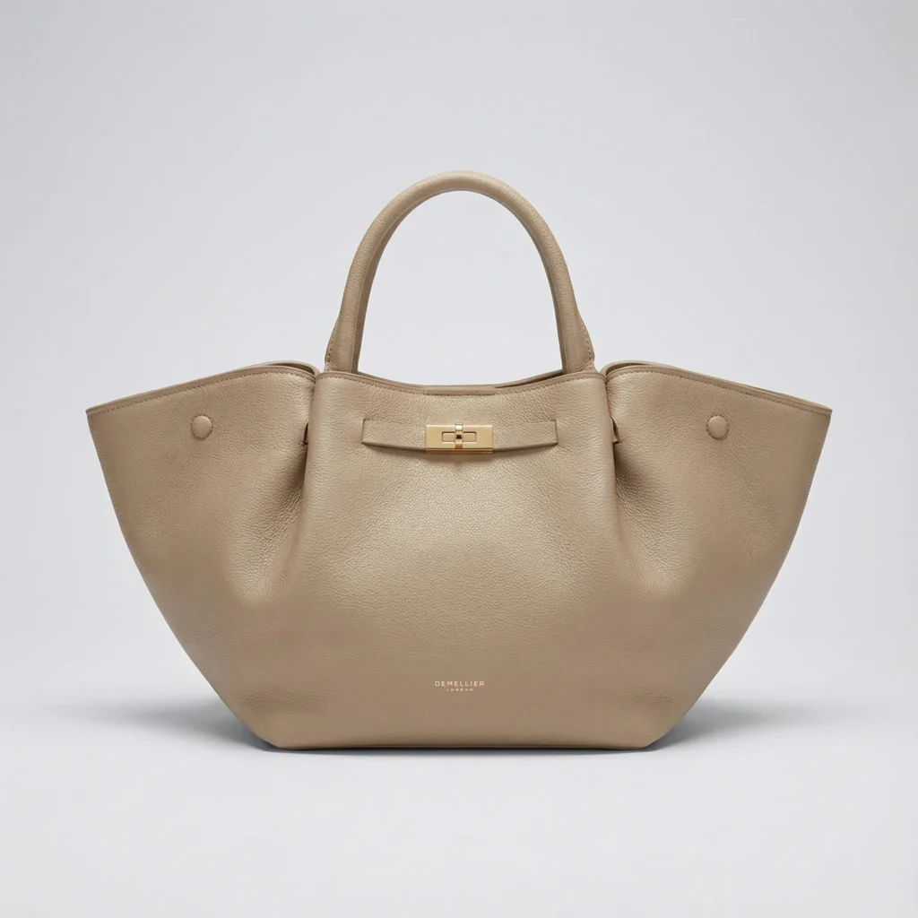 کیف چرم کرم زنانه DEMELLIER