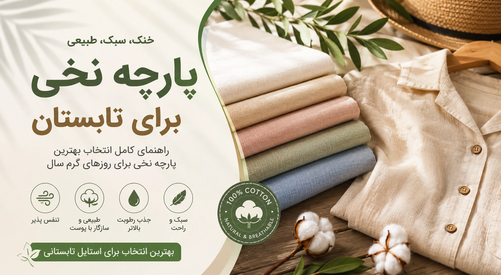 راهنمای انتخاب پارچه نخی برای تابستان