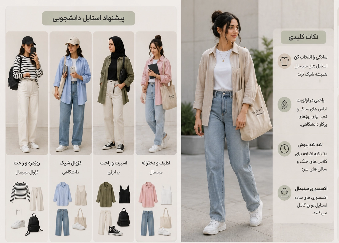 استایل دانشجویی دخترانه