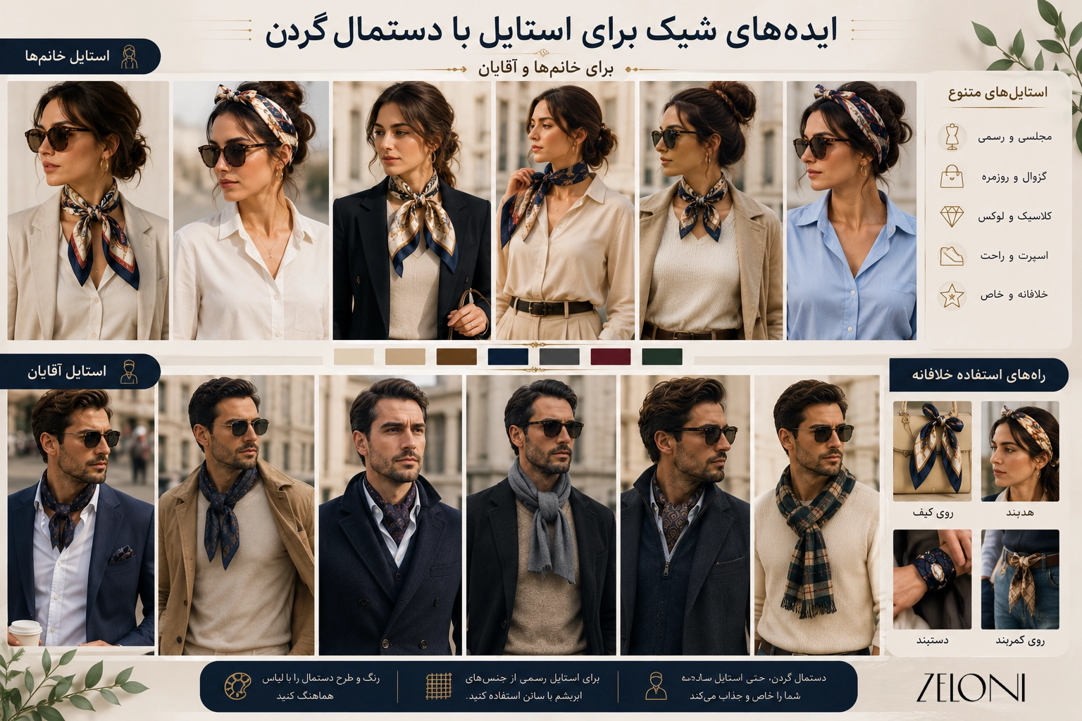 ایده های شیک برای استایل با دستمال گردن
