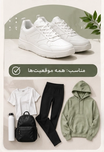 استایل اسپرت با کتانی سفید