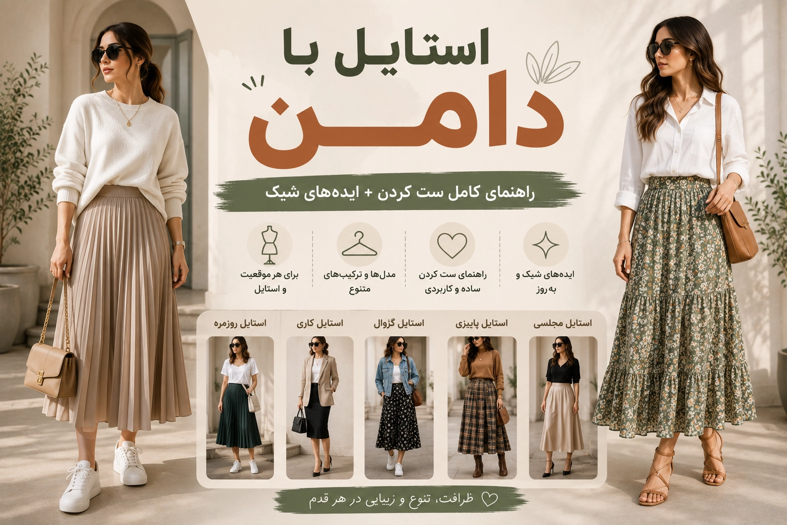 استایل با دامن در یک نگاه