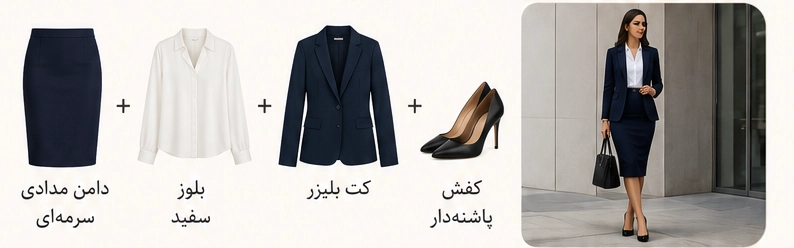 استایل رسمی با دامن