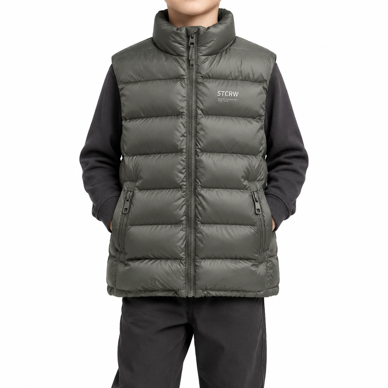 63fe0e26-0cde-4dc2-82ca-39b1717996bb پافر کلاه دار طوسی تیره Zara - تصویر 1